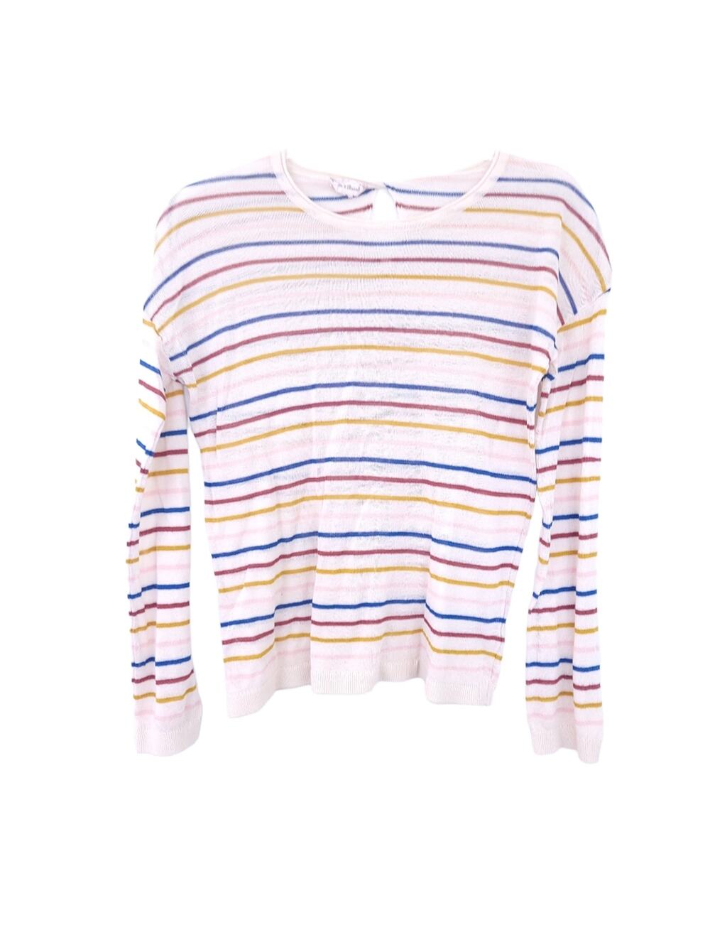 Kim's Threads Stripe Sweater Knit Medium Semisheet Cream Multicolor, Kidcore